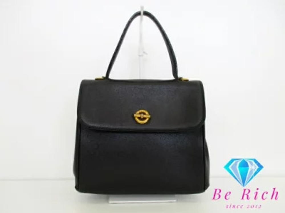 Celine Handbag shoulder strap black leather hand held bag
